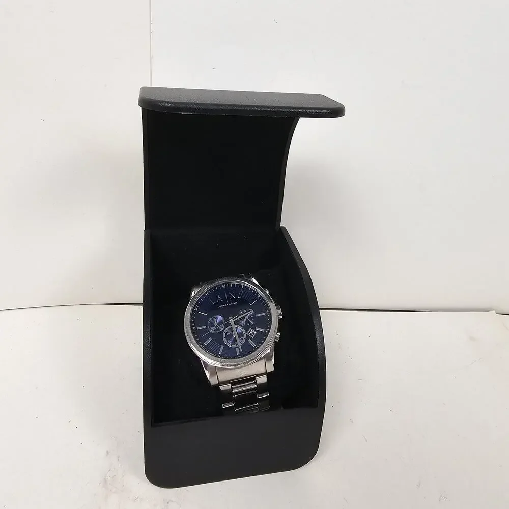 ARMANI EXCHANGE MEN'S SILVER TONE STAINLESS BLUE DIAL CHRONOGRAPH WATCH AX2509 - Picture 2 of 4